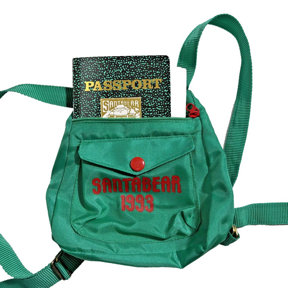 VTG 1993 Dayton Hudson Santa Bear World Traveler Plush w/ Passport Hat Backpack - Picture 9 of 17